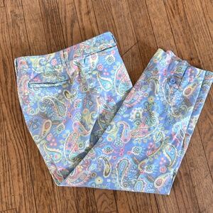 12 Reg. TALBOTS soft cotton pants paisley pastels comfortable